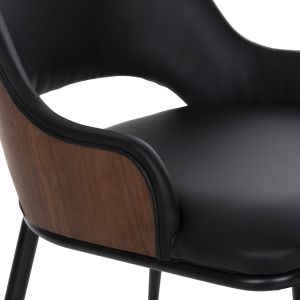 7-piece dining set Denty with oval table and 6 Delf chairs (black), Hm11969