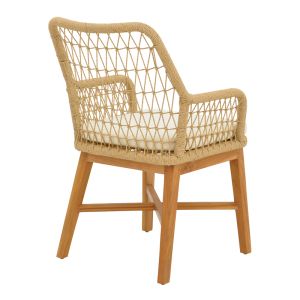 Dining set 9 pcs Elaiza-pablo teak wood in natural beige shade 240x100x76cm