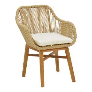 Dining set Kalie-kenda 7pcs in natural beige shade Φ80x75cm