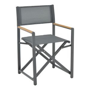 Mabu-nares 5-piece dining set, anthracite aluminum and natural plywood, 140x80x72.5cm