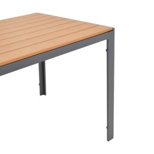 Mabu-nares 5-piece dining set, anthracite aluminum and natural plywood, 140x80x72.5cm