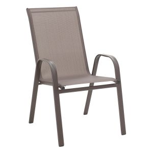 Dining set of 5 pieces Ensure-calan metal-glass brown 140x80x70cm