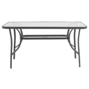 5-piece dining set Ensure-lindaria metal-glass dark gray 120x70x70cm