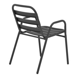 5-piece dining set Ensure-sussie metal-glass dark gray 120x70x70cm