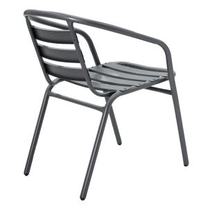 5-piece dining set Ensure-tade metal-glass dark gray 120x70x70cm