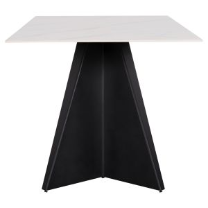 7-piece dining set Pose table with ceramic top and 6 chairs in ecru, Hm21046