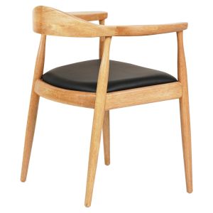 Dining chair Ador .01 rubber wood in oak color and black Pu 62x54x76.5hcm Hm9948