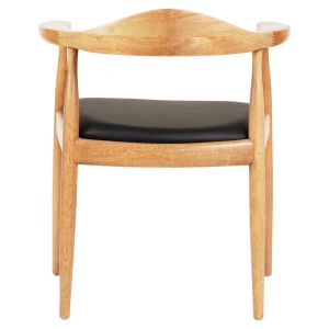 Dining chair Ador .01 rubber wood in oak color and black Pu 62x54x76.5hcm Hm9948
