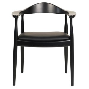 Dining chair Ador .02 rubber wood and Pu-black 62x54x76.5hcm Hm9948