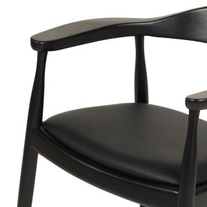 Dining chair Ador .02 rubber wood and Pu-black 62x54x76.5hcm Hm9948