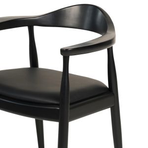 Dining chair Ador .02 rubber wood and Pu-black 62x54x76.5hcm Hm9948