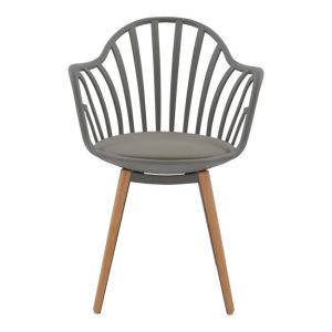 Anais dining chair gray with wooden legs Hm8049,10