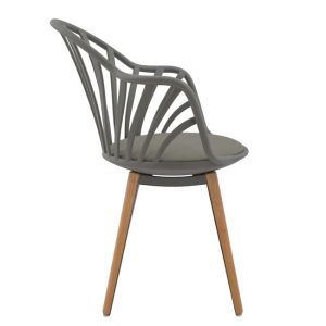 Anais dining chair gray with wooden legs Hm8049,10