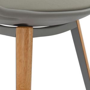 Anais dining chair gray with wooden legs Hm8049,10