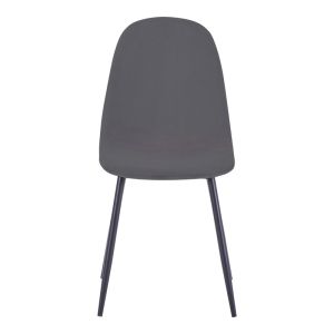 Трапезен стол Bella кадифе в тъмносив цвят и черен метален крак 43.5x52x89см