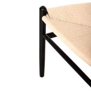 Dining chair Brave .03 beech in black-beige rope 54.5x53x75hcm Hm8695