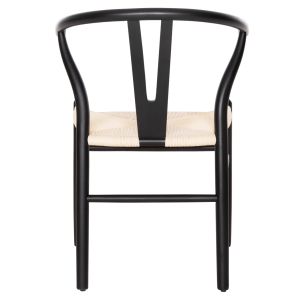 Dining chair Brave .03 beech in black-beige rope 54.5x53x75hcm Hm8695