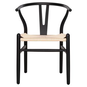 Dining chair Brave .03 beech in black-beige rope 54.5x53x75hcm Hm8695
