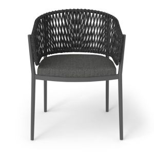 Dining chair Camellia Sm6209.01 dark gray Aluminum-pe rope-olefin cushion