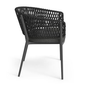 Dining chair Camellia Sm6209.01 dark gray Aluminum-pe rope-olefin cushion