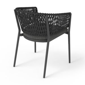 Dining chair Camellia Sm6209.01 dark gray Aluminum-pe rope-olefin cushion