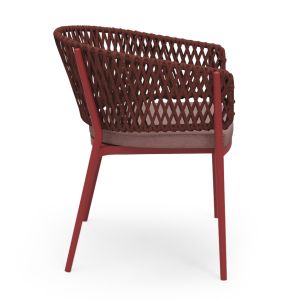 Dining chair Camellia Sm6209.05 red Aluminum-pe rope-olefin cushion