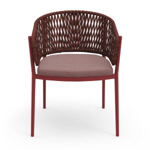 Dining chair Camellia Sm6209.05 red Aluminum-pe rope-olefin cushion