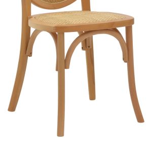 Dining chair Camil solid beech wood-natural rattan 45x50x94cm