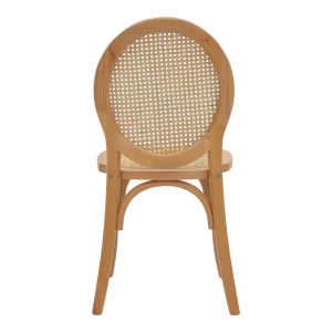 Dining chair Camil solid beech wood-natural rattan 45x50x94cm