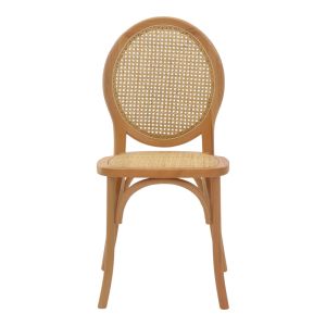 Dining chair Camil solid beech wood-natural rattan 45x50x94cm