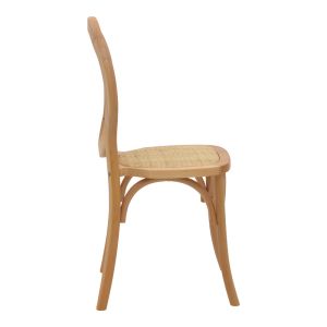 Dining chair Camil solid beech wood-natural rattan 45x50x94cm