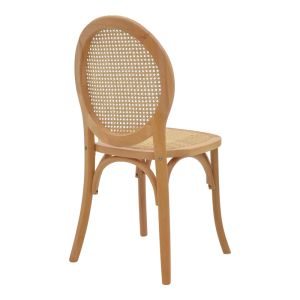Dining chair Camil solid beech wood-natural rattan 45x50x94cm