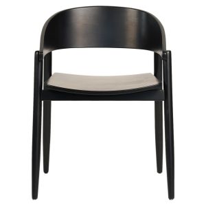Dining chair Canop .02 solid ash wood in black color 56.5x61x74hcm Hm9950