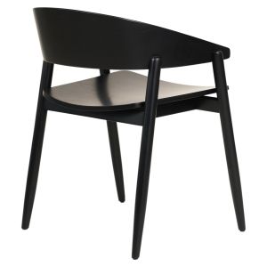 Dining chair Canop .02 solid ash wood in black color 56.5x61x74hcm Hm9950
