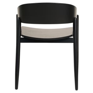 Dining chair Canop .02 solid ash wood in black color 56.5x61x74hcm Hm9950