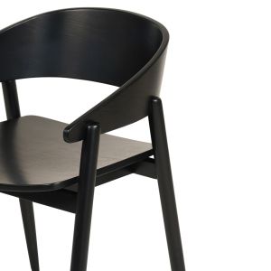 Dining chair Canop .02 solid ash wood in black color 56.5x61x74hcm Hm9950