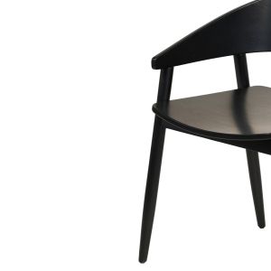 Dining chair Canop .02 solid ash wood in black color 56.5x61x74hcm Hm9950