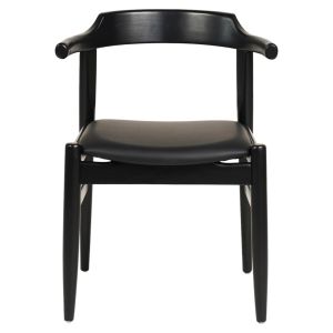 Dining chair Cersei .02 rubber wood and Pu in black 57x54x74hcm Hm9946