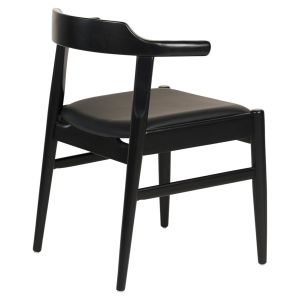 Dining chair Cersei .02 rubber wood and Pu in black 57x54x74hcm Hm9946