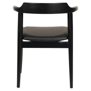 Dining chair Cersei .02 rubber wood and Pu in black 57x54x74hcm Hm9946