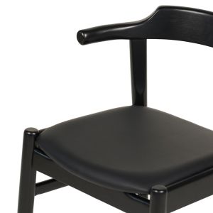 Dining chair Cersei .02 rubber wood and Pu in black 57x54x74hcm Hm9946