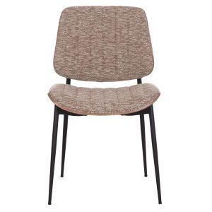 Dining chair Conti Hm9983.01 black metal - brown fabric 49x56x82w.