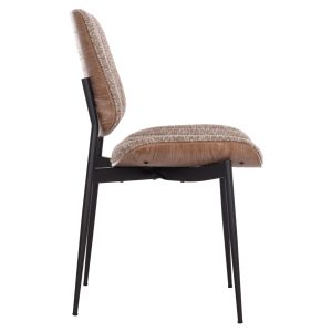 Dining chair Conti Hm9983.01 black metal - brown fabric 49x56x82w.