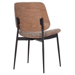 Dining chair Conti Hm9983.01 black metal - brown fabric 49x56x82w.