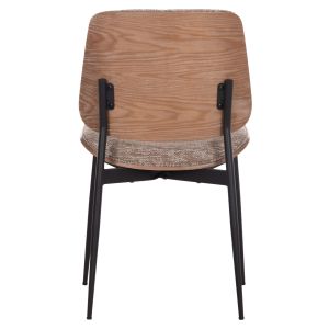 Dining chair Conti Hm9983.01 black metal - brown fabric 49x56x82w.
