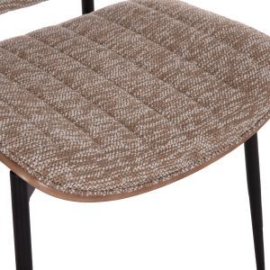 Dining chair Conti Hm9983.01 black metal - brown fabric 49x56x82w.