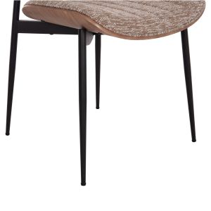 Dining chair Conti Hm9983.01 black metal - brown fabric 49x56x82w.