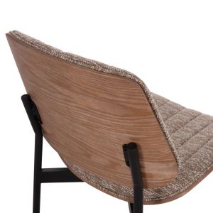 Dining chair Conti Hm9983.01 black metal - brown fabric 49x56x82w.