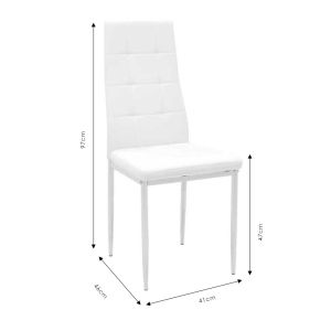 Cube dining chair premium faux leather Pu mocha color ergonomic with chrome legs