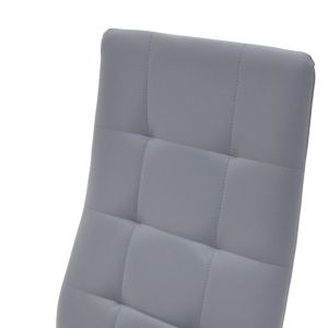 Chair Cube PU grey-chrome leg